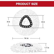 3 Pack Mop Replacement Heads For O-Ceda Mop Replace Head EasyWrin Spin Mop Heads Replacements, Microfiber Spin Mop Refills, Easy Cleaning Mop Head Replacement - trắng - Xem 3