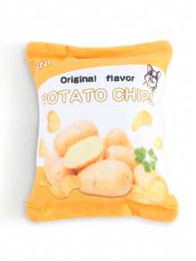 1pc Dog Toy Plush Squeaky Chew Toy With Potato Chip Pattern, Suitable For Small Dogs - Multicolor - View 15