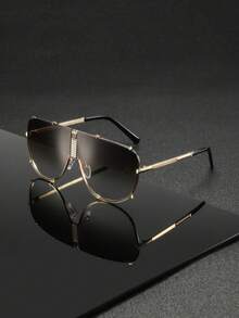 1 副男士金属框架几何商务风格精致帅气简约时尚眼镜，适合行业峰会、商务会议、出差、通勤 - 彩色 - 查看 5