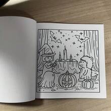 Skull Scythe Pumpkin Graveyard Horror Night Scene Coloring Book, Suitable For Halloween, Easter, Valentine's Day, Mother's Day, Father's Day, Teacher's Day, Christmas Party And Birthday Gifts, Ideal For Coloring Enthusiasts, Decorative Art And Crafts, Bedroom And Relaxing Coloring Space. - 1 Coloring Book With a Creepy Atmosphere - View 5