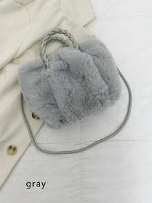 Yogodlns Multi Functional Furry Shoulder Bag Fashionable Women Bucket Handbag Soft Plush Crossbody Bags Fur Cloud Bags Simple Design Women Soft Plush Shoulder Bags Winter Furry Ladies Clutches Purse Small Handbags Fashion Female Crossbody Bags, New Arrival Fur Bag For Women