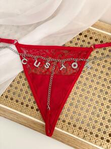 Customized Thongs Name,Women G-String Panties Crystal Letters Sexy Waist Chain Personalized Custom Name T-Back Tanga Underwear Beach Pool Bikini ,For Wife Girlfriend Birthday Gift Valentine's Day Christmas Gift,Adjustable Waist Circumference-1PC - Multicolor - View 8
