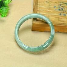 Natural Stone Dark Green Polished Bead Bracelet, Minimalist Design Suitable For Daily And Formal Settings Durable Natural Gemstone Jewelry, Birthday Anniversary New Year Gift, Elegant Accessories All Year Round - 內徑 60-62 毫米/2.36-2 - 查看 1