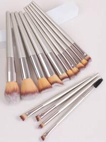 14pcs Professional Makeup Brush Set, High-End Face & Eye Makeup Brushes,Brush Set,Makeup Brush Kit,Make Up Brush Set,Make Up Set Complete,Makeup Brush Set,Complete Makeup Kit,Brush Kit,Brushes Makeup Set,Makeup Gift Set,Set - Grey - View 1