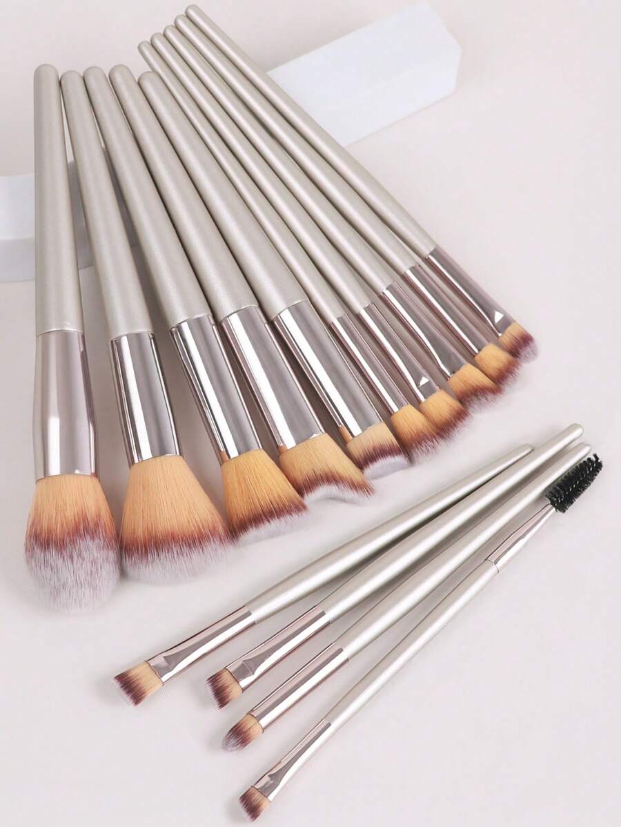 14pcs Professional Makeup Brush Set, High-End Face & Eye Makeup Brushes,Brush Set,Makeup Brush Kit,Make Up Brush Set,Make Up Set Complete,Makeup Brush Set,Complete Makeup Kit,Brush Kit,Brushes Makeup Set,Makeup Gift Set,Set - Grey - View 1