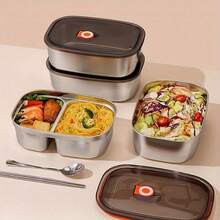 Large Capacity Insulated Lunch Box, Meal Prep Container, Microwave , Portable Bento Box For School, Work, Outdoor Camping - 銀色 - 查看 2