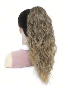 18" Ponytail Extension Claw Long Multi Layered Hair Fluffy Thick Water Wave Hair Jaw Clip In Fake Pony Tails Fake Hair Soft Natural Looking Synthetic Hairpiece For Women Rich Brown With Light Tail Hair Extensions - 挑染棕色 - 查看 10