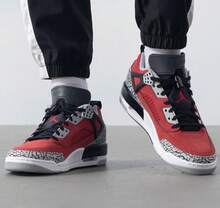 Nike Spizike Men's Durable Shock-Absorbing Retro Basketball Shoes - Red - View 5