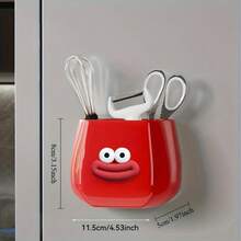 1 قطعة صندوق تخزين مغناطيسي كرتوني جذاب - منظم مكتبي متعدد الوظائف، تصميم شخصية جذابة لحامل أقلام، مثالي لمستلزمات المكتب والقرطاسية والإكسسوارات، لوازم مكتبية جميلة، تصميم ممتع، متعدد الاستخدامات، متعدد الألوان