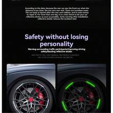 20pcs Car, Motorcycle, Bicycle Personalized Creative Wheel Reflective Stickers, Automotive Colorful Laser Luminous Tire Anti-Collision Stickers