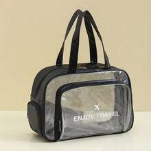 Clear PVC Waterproof Swimming Bag - Travel Handbag And Shoulder Bag - Negro - Ver 1
