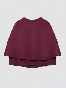 Áo len dệt kim cổ khăn choàng đa năng thời trang nữ - Màu đỏ tím - Xem 5