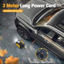 CARSUN Portable Tyre Inflator Pump - Car Accessories, 150PSI Car Air Compressor, Car Tyre Pump, 12V Car Cigarette Lighter Plug, No Batteries Required, Plug And Play, Fast Inflation/Auto Stop. LED Lighting And Digital/Analogue Pressure Gauge, Suitable For Cars/Motorcycles/Bicycles/Basketballs. Gift