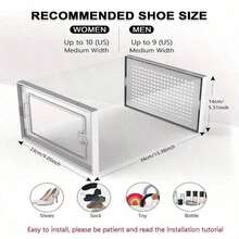 6/10 piezas Cajas de almacenamiento apilables transparentes para zapatos - Cajas de plástico resistente para zapatos con puerta transparente y cajón reforzado | Organizador de armario para zapatillas, contenedores apilables para cajas de zapatos