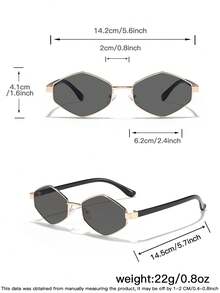 1 Stück Damen Metallrahmen Geometrischer Rahmen Leichte Mode Brille, geeignet für den täglichen Gebrauch und als Reisezubehör