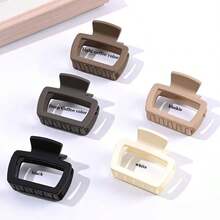 4pcs/5pcs Elegant Matte Square Hair Clips Set - Versatile Fashion Claw Clips, Suitable For Women And Girls, For Ponytails And Buns, Great For Everyday Styling And Makeup, Random Colors Hair Accessories