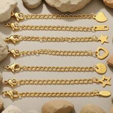 10pcs Stainless Steel Extension Extended Tail Chains Lobster Clasps Connectors DIY Jewelry Making Findings Bracelet Necklaces - Extension Chain - View 1