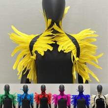 1 Stück Federumhang für Frauen, Federkragen Cape Schal, Schulterüberwurf für Karneval, Party, Showgirl Accessoire, Hexen Kostüm Dekoration, Halloween