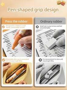 1 个儿童软握橡皮擦，可爱卡通创意推拉橡皮擦，可伸缩橡皮擦，干净无划痕，适合学生使用，返校