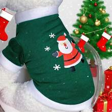 1 Stück Weihnachts-Sweatshirt für Haustiere als Weihnachtsmann, warmer Fleece Weihnachtsmann Hoodie für kleine/mittlere Hunde und Katzen, Weihnachts-Outfit für Haustiere