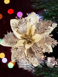 20 piezas/10 piezas/1 pieza Hojas artificiales brillantes, flores artificiales lindas para decoración del árbol de Navidad, relleno de jarrón para sala de estar y dormitorio, boda, fiesta. Decoración del hogar, relleno del escritorio de la oficina. Decoración de Halloween, suministros de Acción de Gracias Navidad, decoración del hogar, decoración de mesa, decoraciones navideñas, disfraz de Halloween, flores de Navidad artificiales brillantes, coronas de DIY, decoración del hogar, fiesta de boda, decoración de regalo de Navidad, decoraciones navideñas, decoración de fiesta festiva