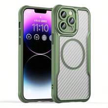 Magnetic Apple 15 Pro Max Phone Case, Carbon Fiber, 15 Plus, 15 Pro Phone Case, 15 Micro-Perforated TPU Full Coverage PC Two-In-One IP, Compatible With 14 Pro Max, 16 Pro Max, 16 Pro, 16, 12, 13, And 14 - Black - View 10