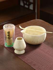 1 Set/4-6 Pcs Japanese Minimalist Ceramic Tea Set, Includes Matcha Whisk, Tea Bowl, Tea Spoon, Traditional Matcha Tea Ceremony Utensils, Home/Tea Room Tea Making Tools, Elegant Tea Art Gift