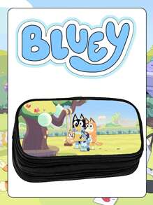 Bluey حافظة أقلام/كرتون بلوي/محمولة/أنيقة/مدمجة/جامعية/ملونة/فتاة/طالبة/عادية/ديكور حفلة/هدية