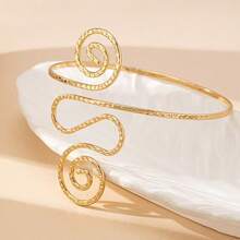 Adjustable Spiral Wire Cuff Stacking Bracelet Simple Pattern International Jewelry Wholesale Bracelet - Gold - View 1