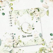 Personalized A5 Floral Notebook With Initial And Name - Q - Ver 1
