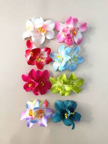8件套女士发夹，夏威夷花朵发夹，芙蓉花和莲花发夹，时尚人造花发夹，夏季假日海滩派对发饰，波西米亚风布艺发夹套装，优雅女士发夹，夏季发饰，送给女孩的礼物，情人节礼盒，发爪，发夹，头部饰品，发卡 - 彩色 - 查看 3