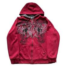Y2K Pattern Men's Open Top Hip-Hop Casual Sports Jacket | Retro Harajuku Streetwear Open Front Sweatshirt - J008 - View 1