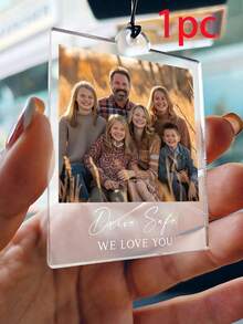 1 Piece Custom Photo Car Mirror Label, Photo Decoration, Photo Driving Safety, Rearview Mirror Decoration, Custom Photo Car Accessories For Rearview Mirror Hanger, Personalized Car Hanging Decoration With Custom Pictures And Text, Custom Acrylic Picture Car Hanging Decoration, Personalize Your Favorite Memories, Christmas Gift