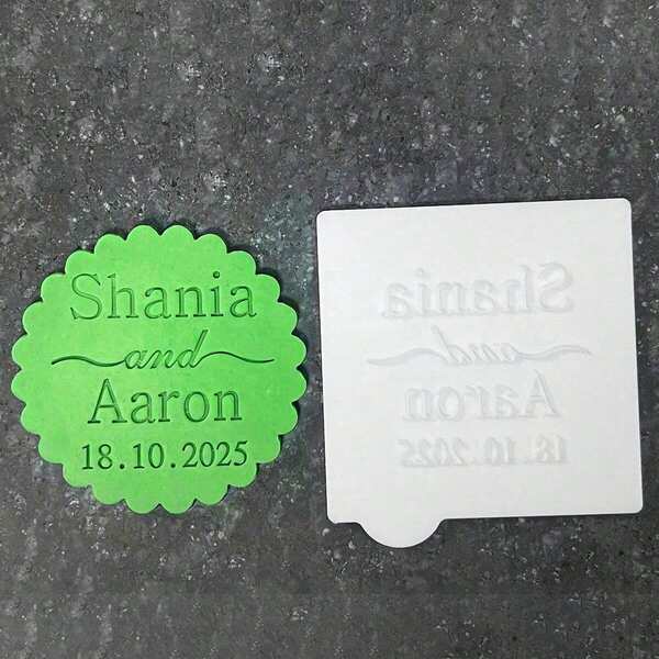 Customized Personalized Biscuit Embossed Stamp Mold 3D Design For Kitchen Baking Cake Decoration DIY Cutting Tools Sugar Cake Template Wedding Clay Soft Candy Embossed Name Cake Mold Handmade