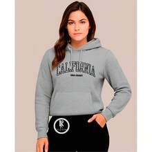 Women's Sweatshirt Blouse In Various Colors With California Usa Print. Cold Weather Blouse With Pocket And Hood. Coat For Women. - 灰色 - 查看 2