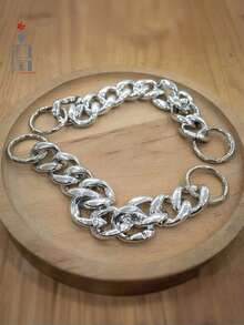 Silberne Acryl-Kette als Schuhschmuck, vielseitiger Punk-Stil abnehmbarer Schuhschnallen-Kette, nicht verblassend