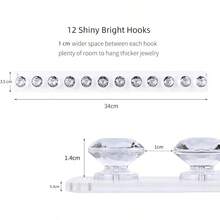 Necklace Hangers Acrylic Necklaces Holder Wall Mounted Jewellry Organiser Hanging With Diamond Shape Hooks Jewellry Hangers For Necklace Gift For Girls Women 2 Pack Of 6 Diamonds Clear