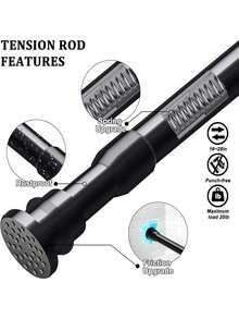 FEPK 1pc No-Drill Shower Curtain Rod, Multi-Functional Telescopic Rod, Thickened Spring Rod, Adjustable Length, Suitable For Bathroom, Kitchen, Wardrobe, Curtains, Drying Rack, Simple Bathroom Accessory Bathroom Accessories Bathroom Tools - Multicolor - View 10