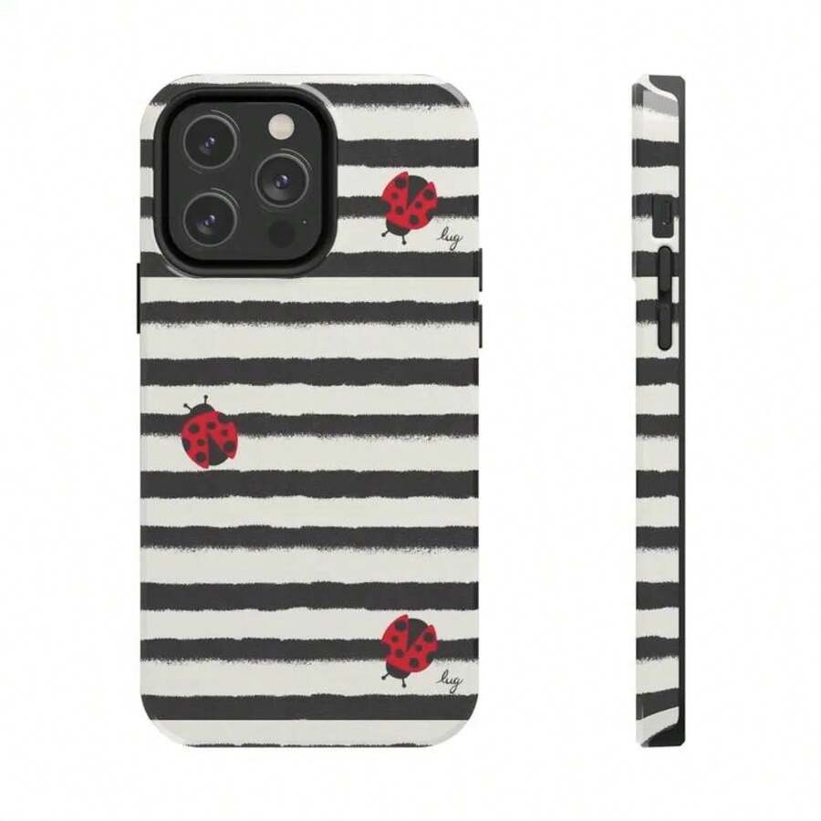 Chic Stripe Ladybug Phone Case, Gorgeous & Stylish Phone Case For Girl - Mixed Color 1 - View 1