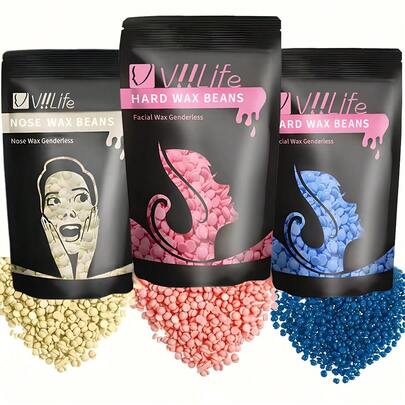 50g/100g Painless Hair Removal Wax Beans - Long-Lasting Smoothness For Body, Face, Brazilian & Legs - Quick & Easy At-Home Kit - Suits Sensitive Skin