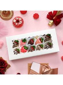 4pcs Transparent Chocolate Strawberry Packaging Boxes, Bakery Cake Dessert Boxes