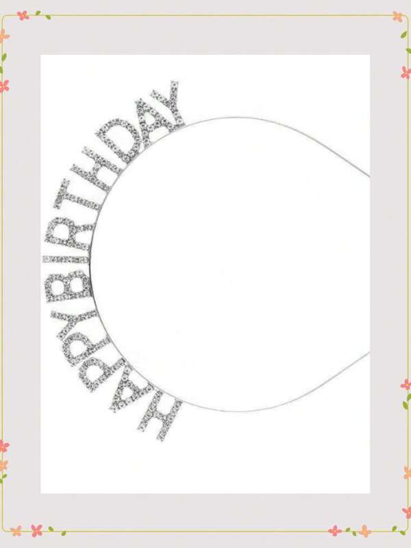 Fascia per capelli con strass di alta qualità con scritta "Buon Compleanno", accessorio decorativo per foto e atmosfera di festa