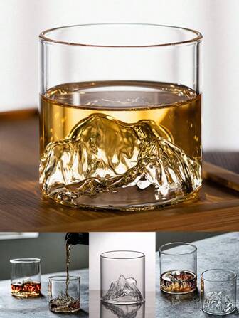 1 件创意 3D 冰山透明酒杯，独特的威士忌/鸡尾酒杯，是酒吧、派对和家居、露营杯、厨房饮具、万圣节装饰、厨房装饰、咖啡杯的抢眼之选