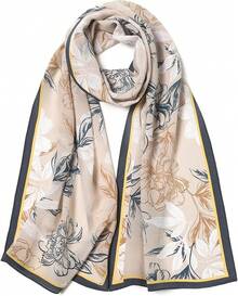 100% Seda de Morera Bufanda Larga para Mujeres de 55"*14" Pañuelo y Bufanda para el Cuello - Toalla Rectangular para el Cabello con Empaque de Regalo - Verde-3 - Ver 35