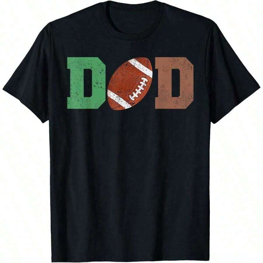 Camiseta Retro de Fútbol Americano de Papá Feliz Cumpleaños Familia a Juego - Negro 31 - Ver 1