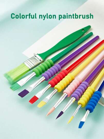 2025 Neuer Stil - Nylon Spitzen Zeichenstift Set, Aquarell Kreide Set, Acryl Plastikpinsel, Ölpinsel Set Stickspielzeug Reisespielzeug Klassenzimmer Fidget Spielzeug Mini Sachen Badespielzeug Weihnachts Schreibwaren Stressball Geburtstagsgeschenk - Weihnachtsgeschenk - Halloween Geschenk - Perfektes Geschenk - Präsent