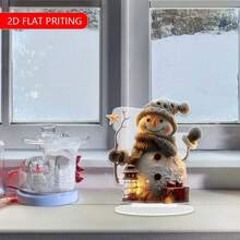 1 szt. akrylowa dekoracja świąteczna w kształcie bałwana - 7,09 x 6,3 cala - płaska dekoracja na biurko, świąteczna dekoracja w kształcie bałwana, odpowiednia do domu, biura, ogrodu, patio, do użytku wewnątrz i na zewnątrz - nie wymaga zasilania - prezent na przyjęcie świąteczne, prezent na przyjęcie urodzinowe, idealny prezent dla przyjaciół