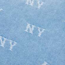 Áo sơ mi dài tay unisex kiểu dáng thường ngày, chất liệu denim jacquard họa tiết monogram ngẫu nhiên cổ điển, size S, có cổ, thoải mái khi mặc hàng ngày, mã sản phẩm 3ADRM0151-50BLL - màu xanh nhạt - Xem 4