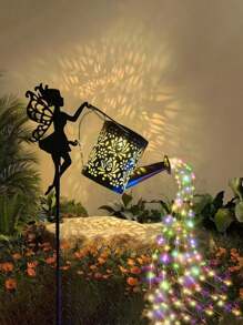 Solar Watering Can Lamp, Equipped With Metal Retro Style Fairy Watering Can Design And Comes With Hook, Reaching IP65 Standard. This Hanging Solar Waterfall Lamp Is Specially Designed For Gardens, Courtyards, Paths, Terraces And Lawns And Other Outdoor Environments. Christmas Gift, It Is An Ideal Choice As A Gift For Gardening Enthusiasts, Holiday Decorations Such As Halloween And Christmas, Best For Christmas