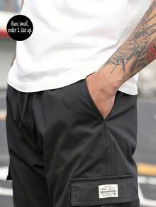 Spring/Autumn New Multi-Pocket Loose Casual Cargo Pants For Men, Runs Small, Order 1 Size Up, Fall - Black - View 5